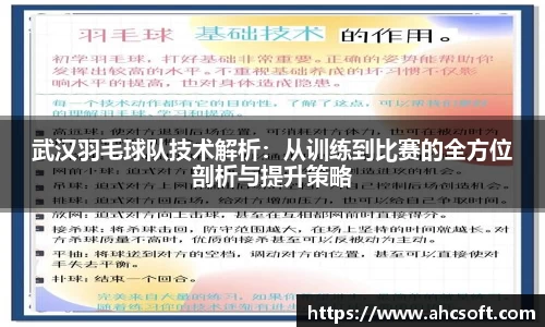 武汉羽毛球队技术解析：从训练到比赛的全方位剖析与提升策略